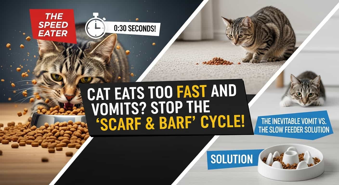Cat Eats Too Fast And Vomits